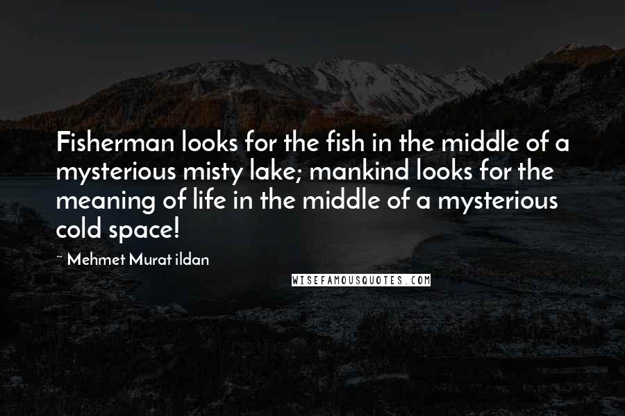 Mehmet Murat Ildan Quotes: Fisherman looks for the fish in the middle of a mysterious misty lake; mankind looks for the meaning of life in the middle of a mysterious cold space!