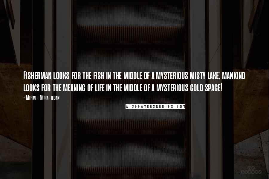 Mehmet Murat Ildan Quotes: Fisherman looks for the fish in the middle of a mysterious misty lake; mankind looks for the meaning of life in the middle of a mysterious cold space!