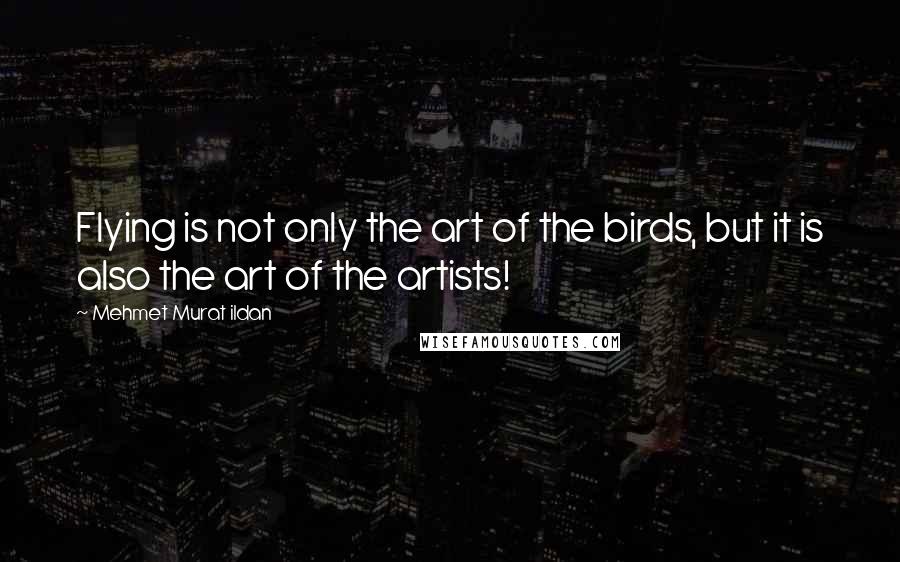 Mehmet Murat Ildan Quotes: Flying is not only the art of the birds, but it is also the art of the artists!