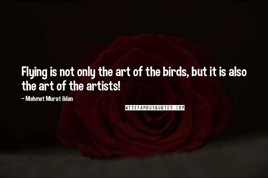 Mehmet Murat Ildan Quotes: Flying is not only the art of the birds, but it is also the art of the artists!
