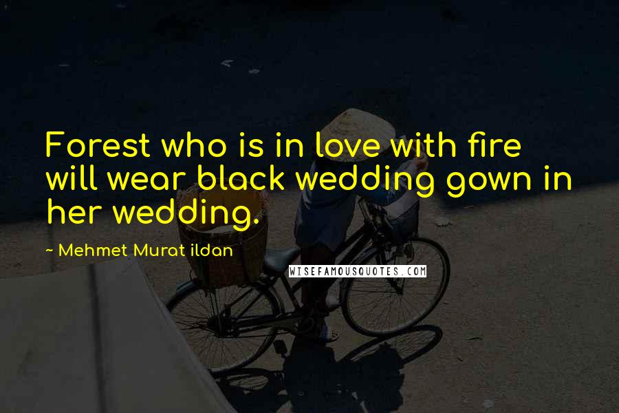 Mehmet Murat Ildan Quotes: Forest who is in love with fire will wear black wedding gown in her wedding.