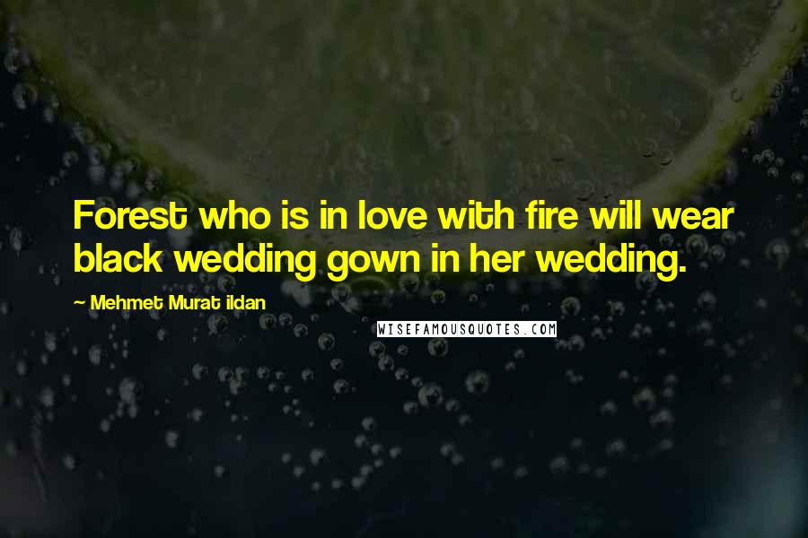 Mehmet Murat Ildan Quotes: Forest who is in love with fire will wear black wedding gown in her wedding.