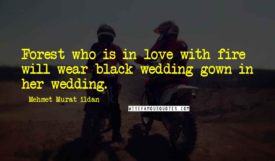 Mehmet Murat Ildan Quotes: Forest who is in love with fire will wear black wedding gown in her wedding.
