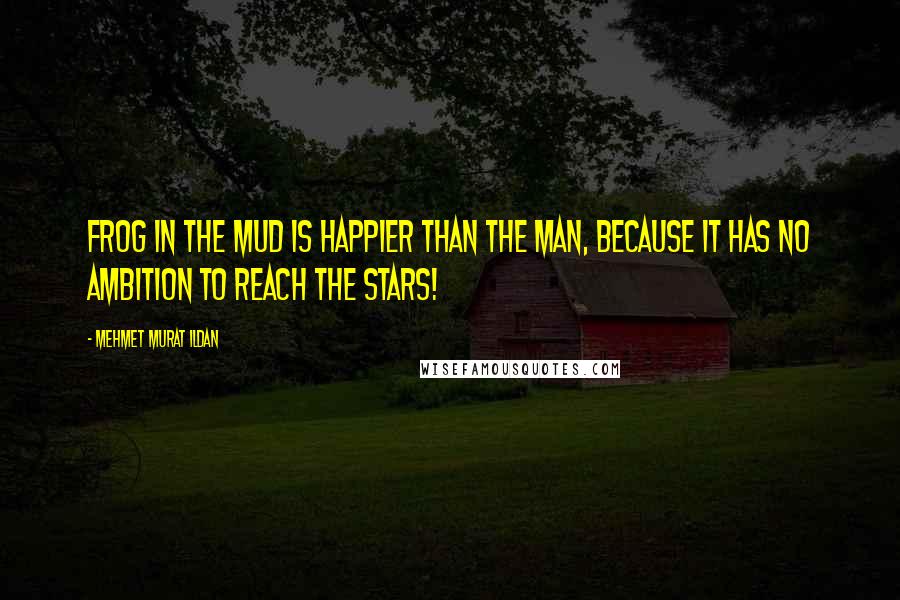 Mehmet Murat Ildan Quotes: Frog in the mud is happier than the man, because it has no ambition to reach the stars!