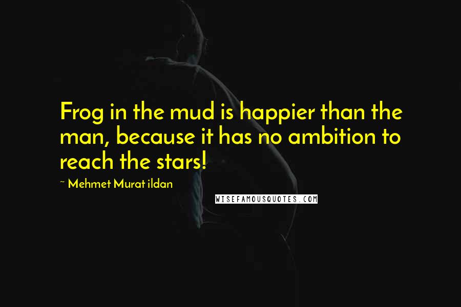 Mehmet Murat Ildan Quotes: Frog in the mud is happier than the man, because it has no ambition to reach the stars!