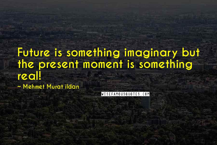 Mehmet Murat Ildan Quotes: Future is something imaginary but the present moment is something real!