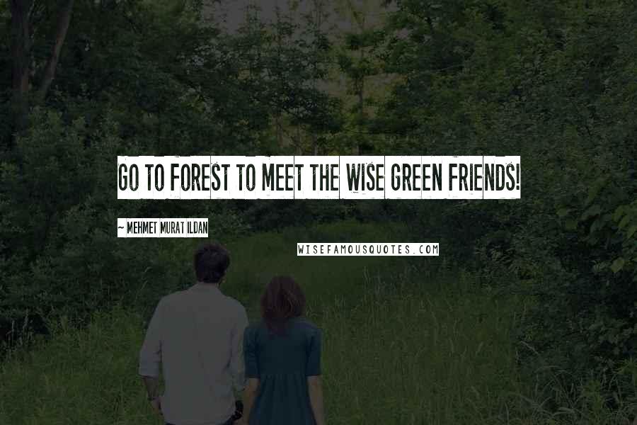 Mehmet Murat Ildan Quotes: Go to forest to meet the wise green friends!