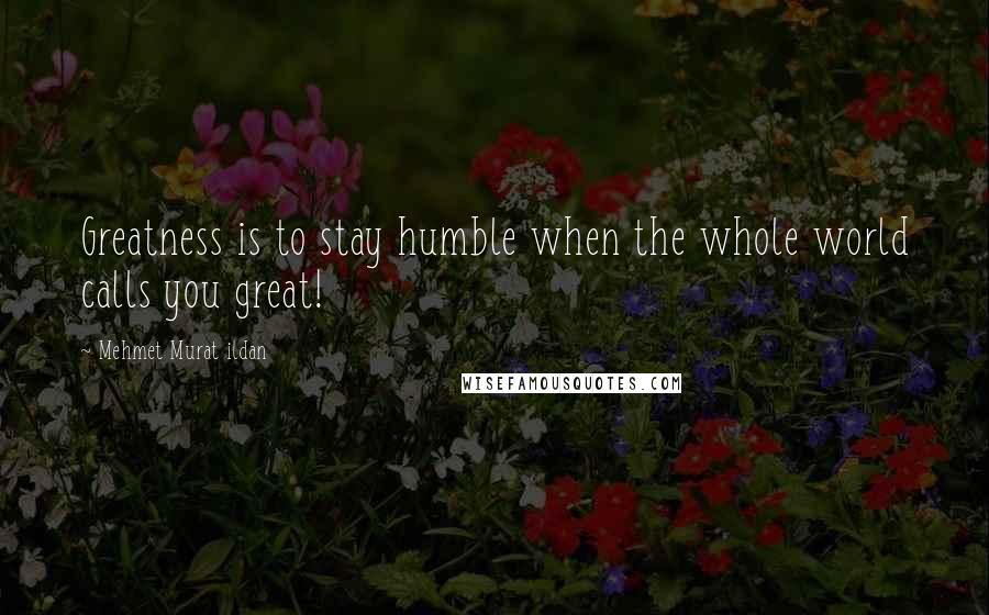 Mehmet Murat Ildan Quotes: Greatness is to stay humble when the whole world calls you great!