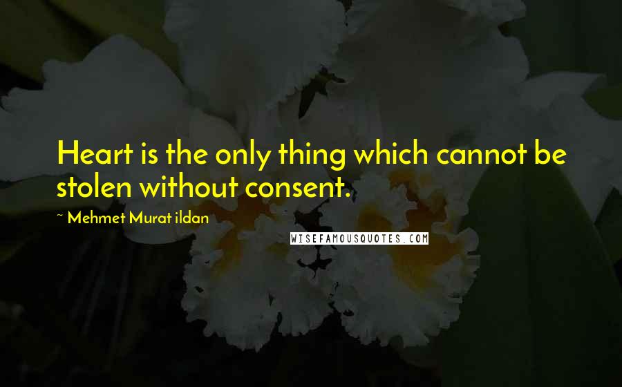 Mehmet Murat Ildan Quotes: Heart is the only thing which cannot be stolen without consent.