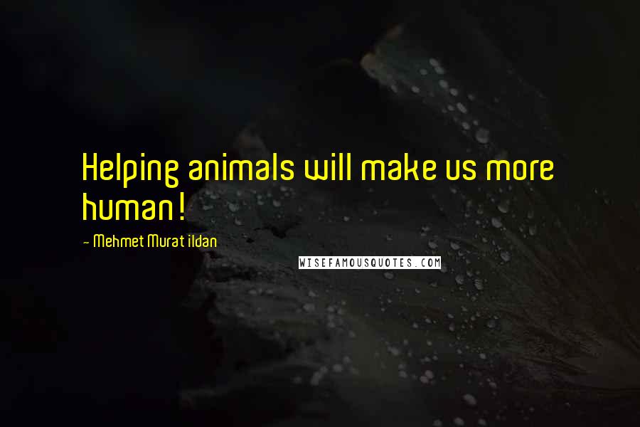 Mehmet Murat Ildan Quotes: Helping animals will make us more human!