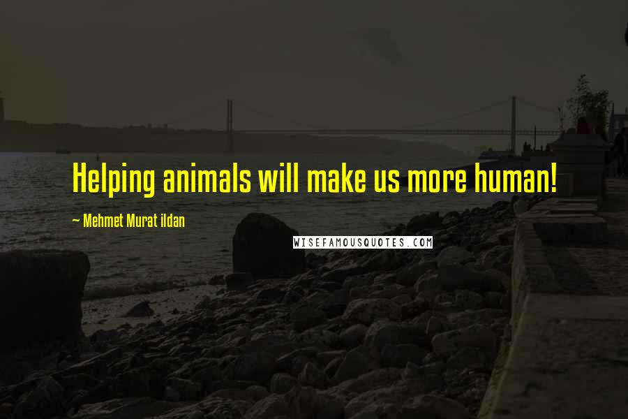 Mehmet Murat Ildan Quotes: Helping animals will make us more human!