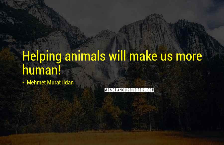 Mehmet Murat Ildan Quotes: Helping animals will make us more human!