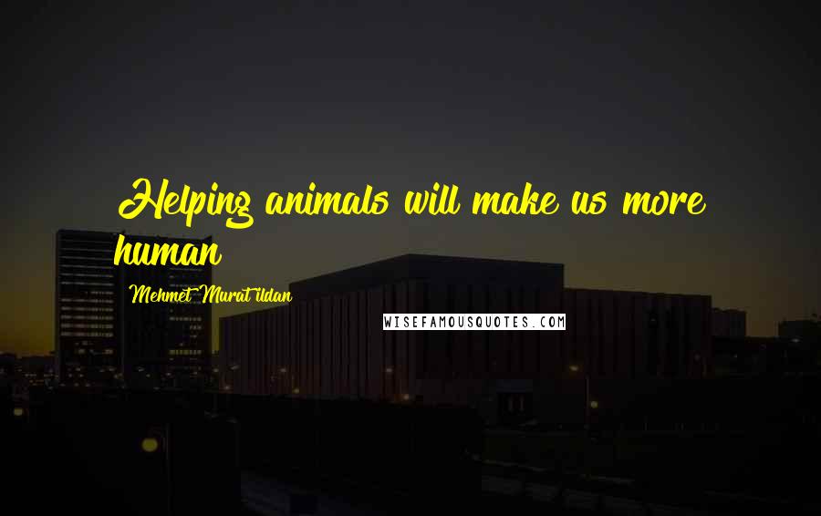 Mehmet Murat Ildan Quotes: Helping animals will make us more human!