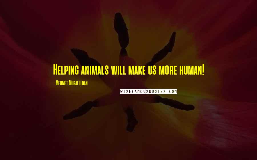 Mehmet Murat Ildan Quotes: Helping animals will make us more human!