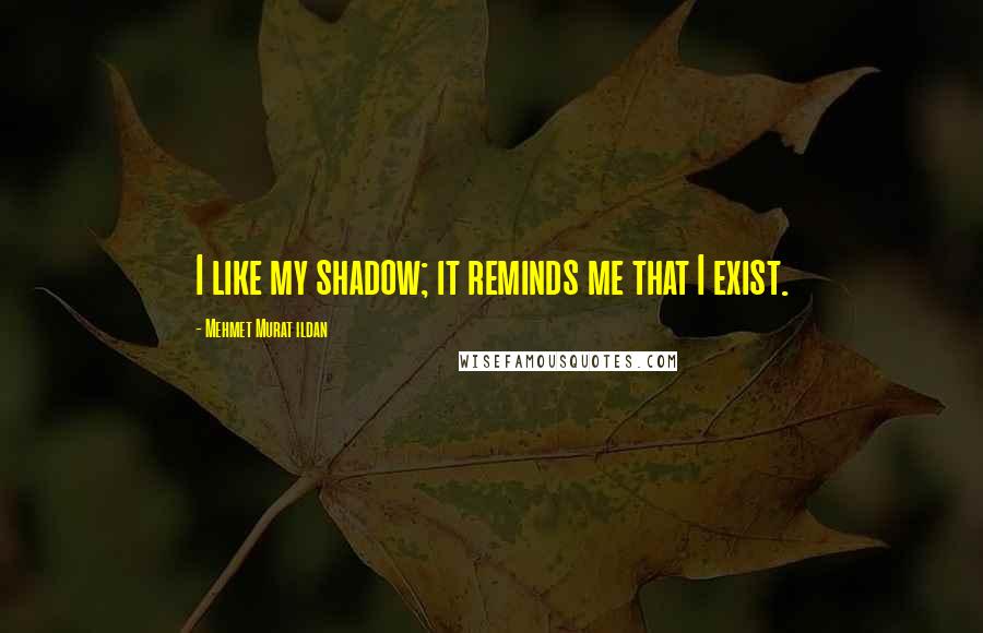 Mehmet Murat Ildan Quotes: I like my shadow; it reminds me that I exist.