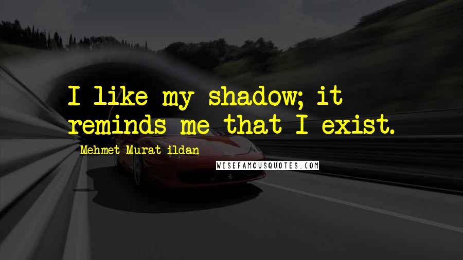 Mehmet Murat Ildan Quotes: I like my shadow; it reminds me that I exist.