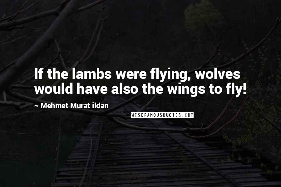 Mehmet Murat Ildan Quotes: If the lambs were flying, wolves would have also the wings to fly!