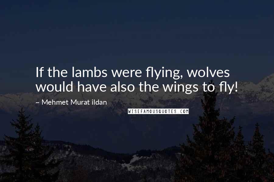 Mehmet Murat Ildan Quotes: If the lambs were flying, wolves would have also the wings to fly!