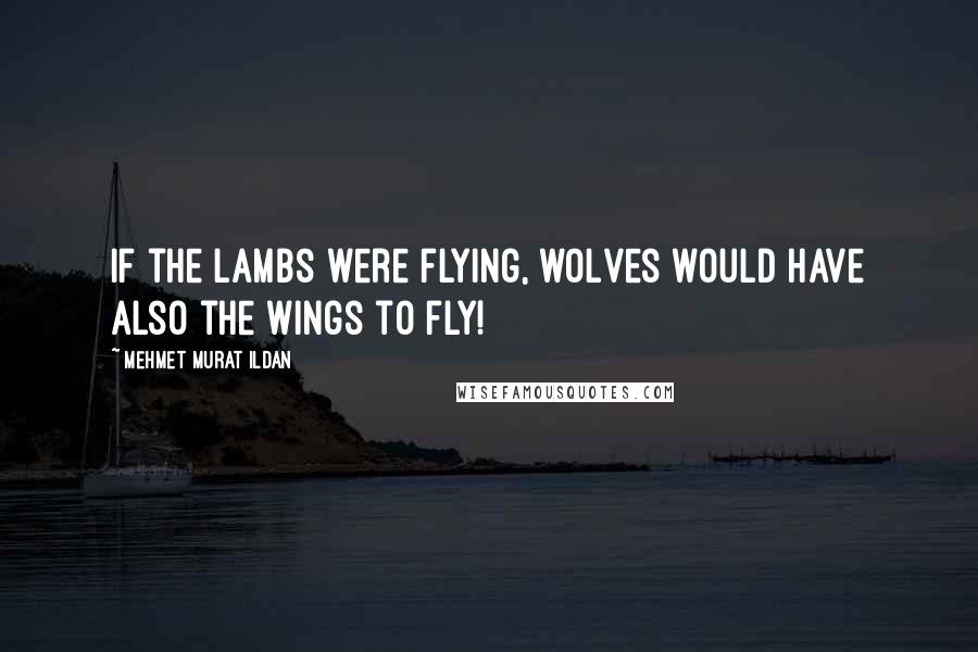 Mehmet Murat Ildan Quotes: If the lambs were flying, wolves would have also the wings to fly!