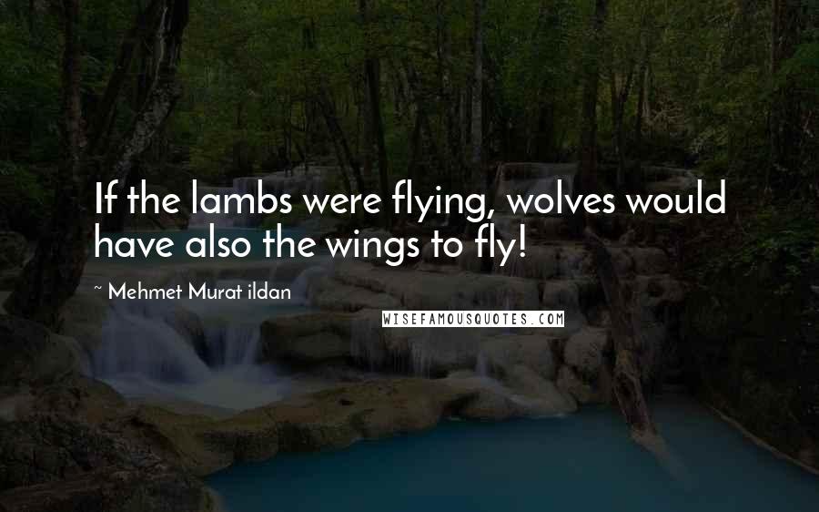 Mehmet Murat Ildan Quotes: If the lambs were flying, wolves would have also the wings to fly!