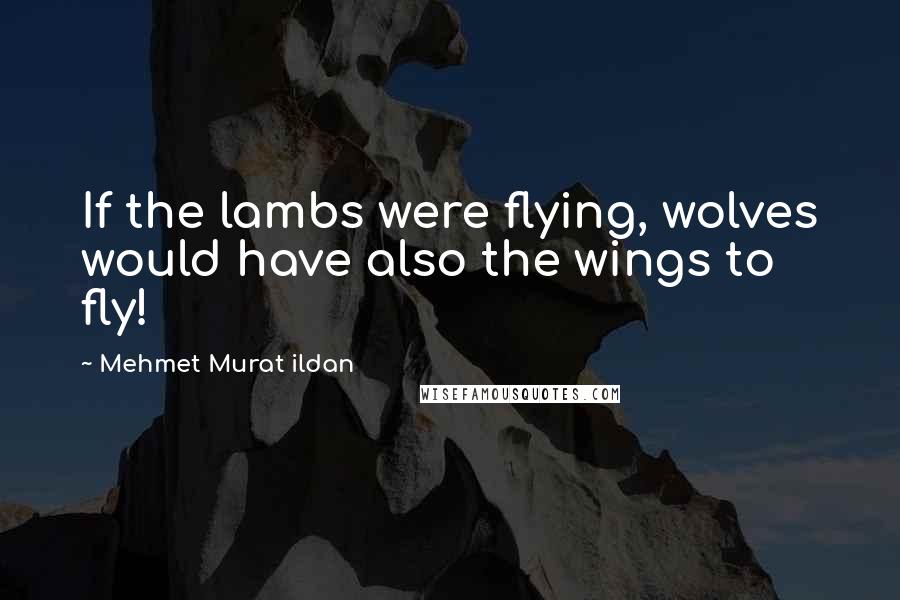 Mehmet Murat Ildan Quotes: If the lambs were flying, wolves would have also the wings to fly!