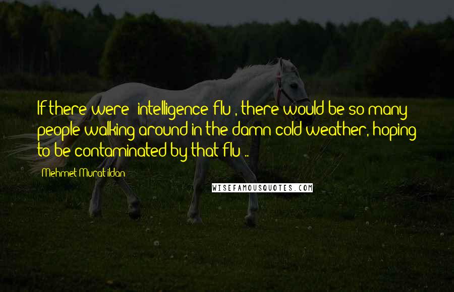 Mehmet Murat Ildan Quotes: If there were 'intelligence flu', there would be so many people walking around in the damn cold weather, hoping to be contaminated by that flu!..