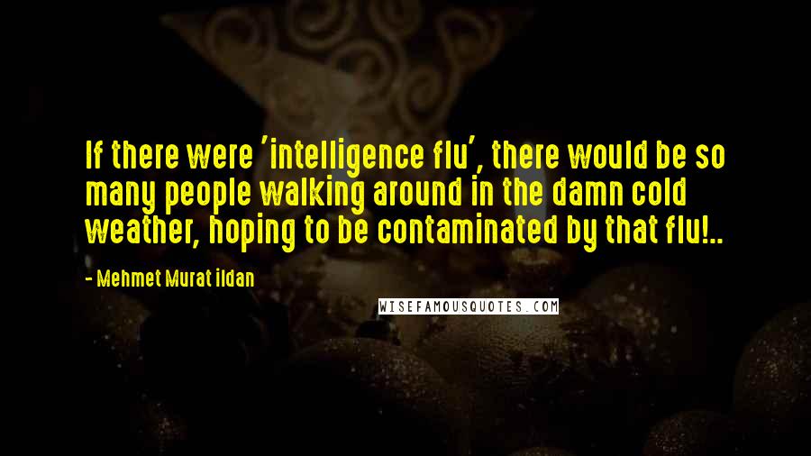 Mehmet Murat Ildan Quotes: If there were 'intelligence flu', there would be so many people walking around in the damn cold weather, hoping to be contaminated by that flu!..