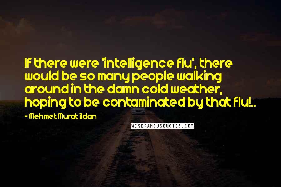 Mehmet Murat Ildan Quotes: If there were 'intelligence flu', there would be so many people walking around in the damn cold weather, hoping to be contaminated by that flu!..