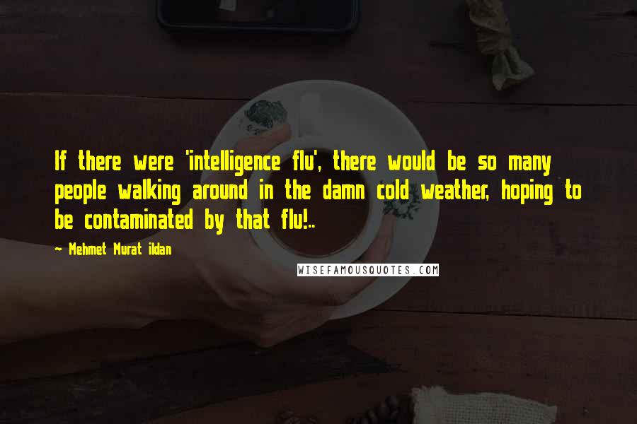 Mehmet Murat Ildan Quotes: If there were 'intelligence flu', there would be so many people walking around in the damn cold weather, hoping to be contaminated by that flu!..