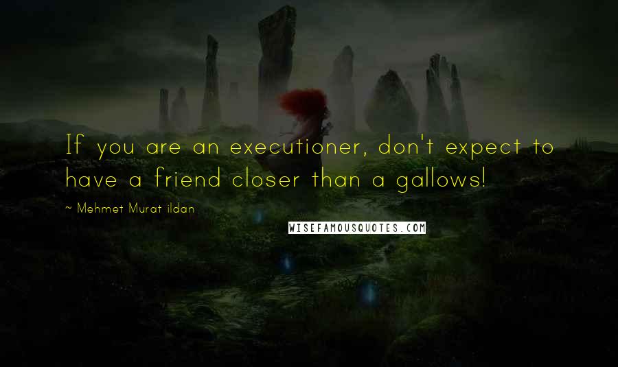 Mehmet Murat Ildan Quotes: If you are an executioner, don't expect to have a friend closer than a gallows!