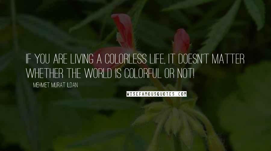 Mehmet Murat Ildan Quotes: If you are living a colorless life, it doesn't matter whether the world is colorful or not!