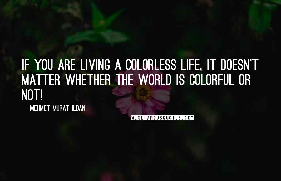 Mehmet Murat Ildan Quotes: If you are living a colorless life, it doesn't matter whether the world is colorful or not!