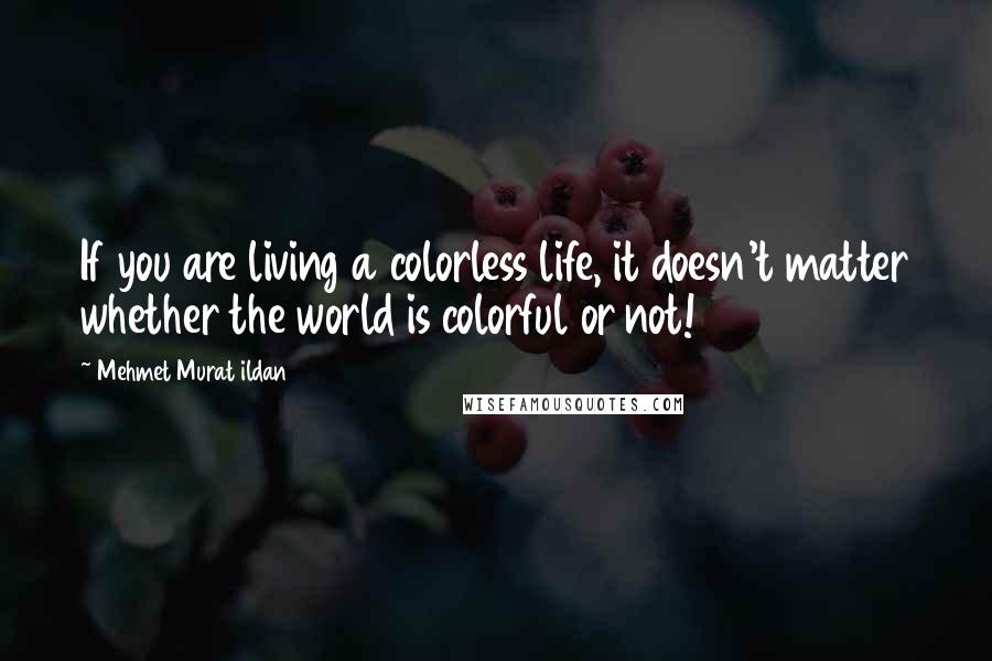 Mehmet Murat Ildan Quotes: If you are living a colorless life, it doesn't matter whether the world is colorful or not!