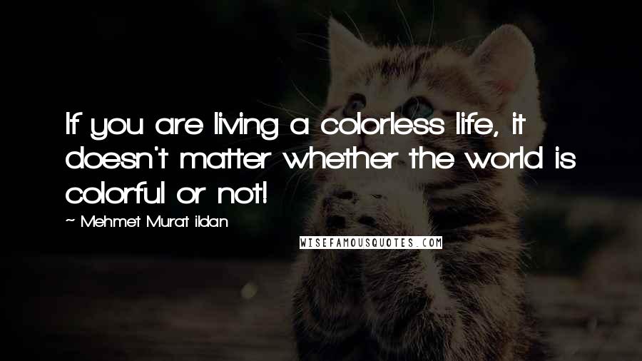 Mehmet Murat Ildan Quotes: If you are living a colorless life, it doesn't matter whether the world is colorful or not!
