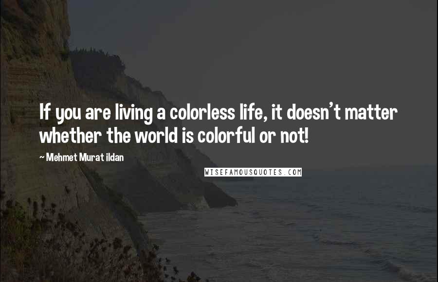 Mehmet Murat Ildan Quotes: If you are living a colorless life, it doesn't matter whether the world is colorful or not!