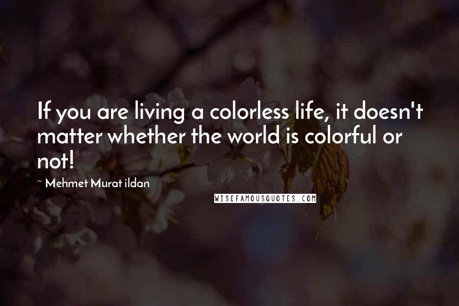Mehmet Murat Ildan Quotes: If you are living a colorless life, it doesn't matter whether the world is colorful or not!
