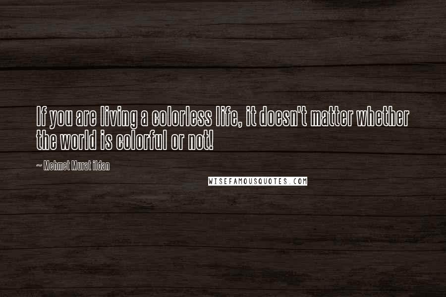 Mehmet Murat Ildan Quotes: If you are living a colorless life, it doesn't matter whether the world is colorful or not!