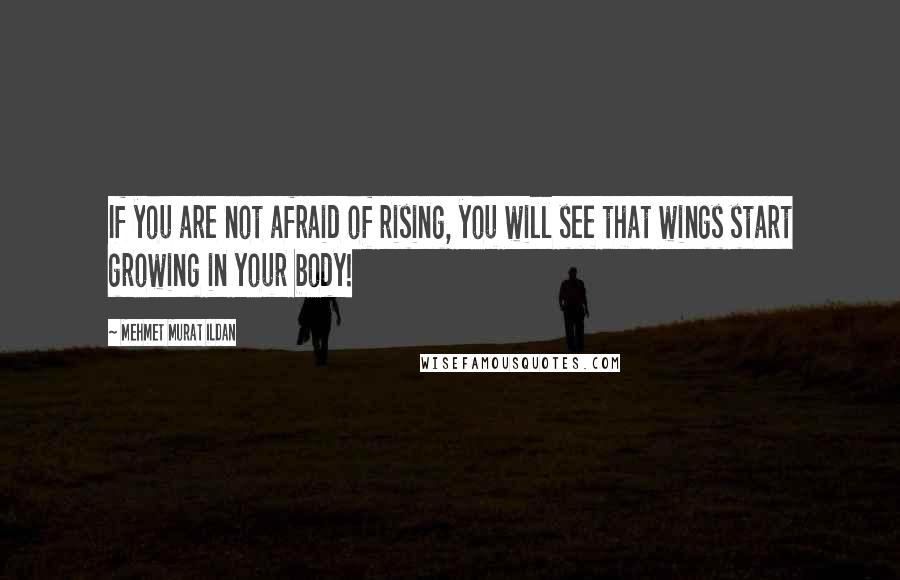 Mehmet Murat Ildan Quotes: If you are not afraid of rising, you will see that wings start growing in your body!