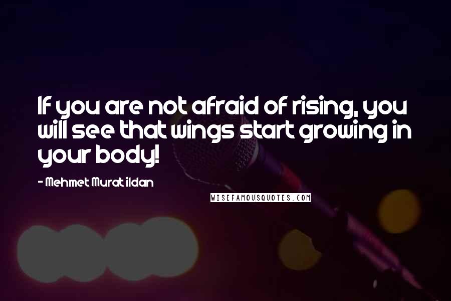 Mehmet Murat Ildan Quotes: If you are not afraid of rising, you will see that wings start growing in your body!