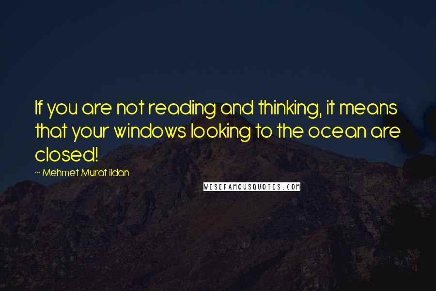 Mehmet Murat Ildan Quotes: If you are not reading and thinking, it means that your windows looking to the ocean are closed!