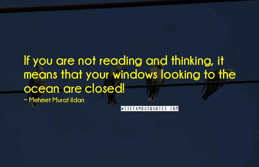 Mehmet Murat Ildan Quotes: If you are not reading and thinking, it means that your windows looking to the ocean are closed!