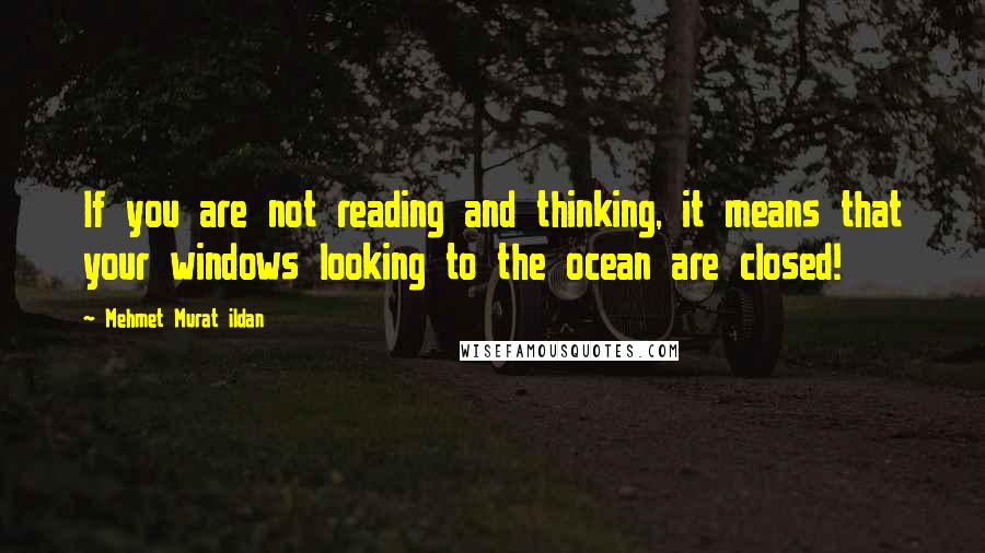Mehmet Murat Ildan Quotes: If you are not reading and thinking, it means that your windows looking to the ocean are closed!