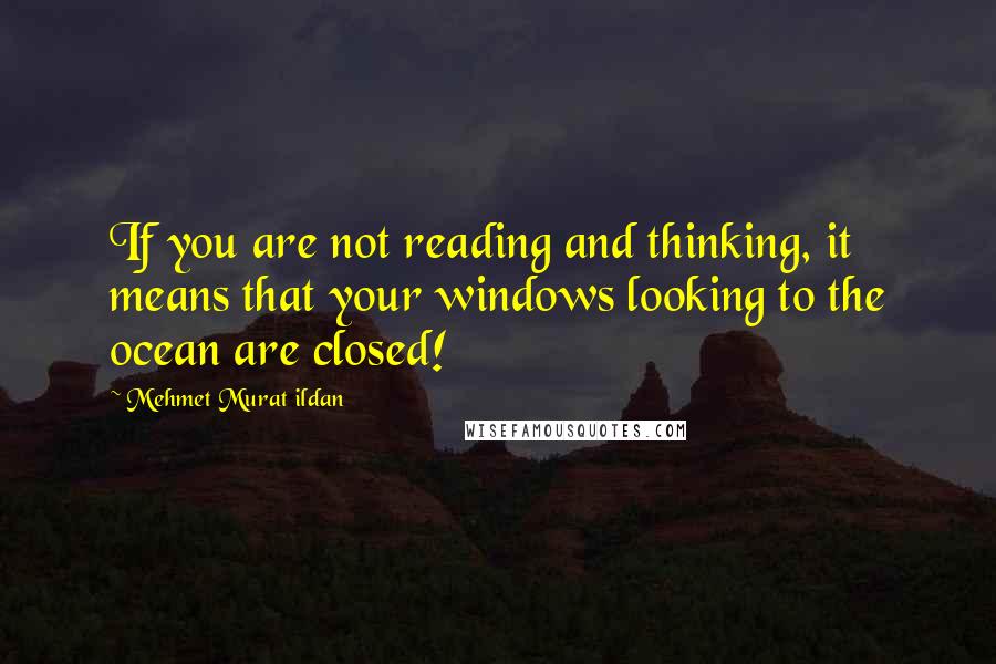 Mehmet Murat Ildan Quotes: If you are not reading and thinking, it means that your windows looking to the ocean are closed!