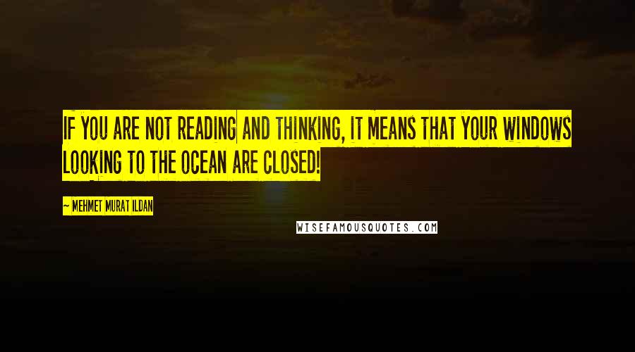 Mehmet Murat Ildan Quotes: If you are not reading and thinking, it means that your windows looking to the ocean are closed!