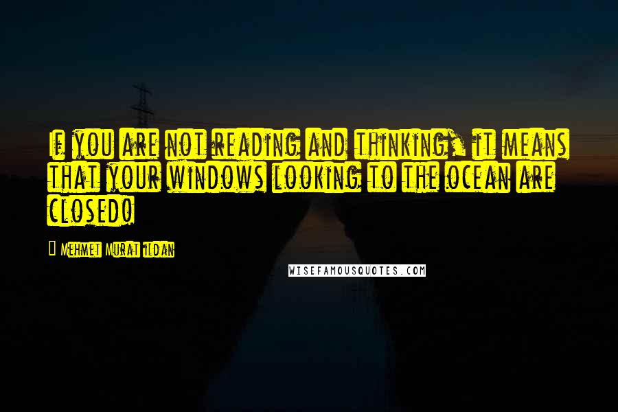 Mehmet Murat Ildan Quotes: If you are not reading and thinking, it means that your windows looking to the ocean are closed!