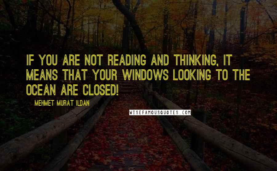 Mehmet Murat Ildan Quotes: If you are not reading and thinking, it means that your windows looking to the ocean are closed!