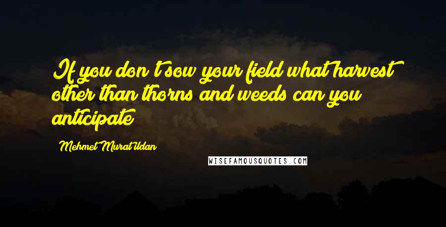Mehmet Murat Ildan Quotes: If you don't sow your field what harvest other than thorns and weeds can you anticipate?