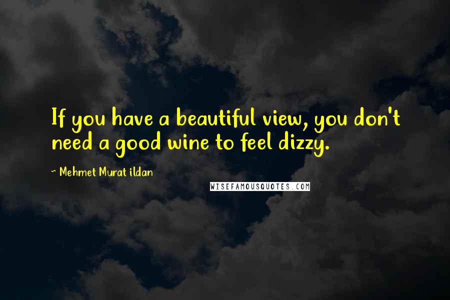 Mehmet Murat Ildan Quotes: If you have a beautiful view, you don't need a good wine to feel dizzy.