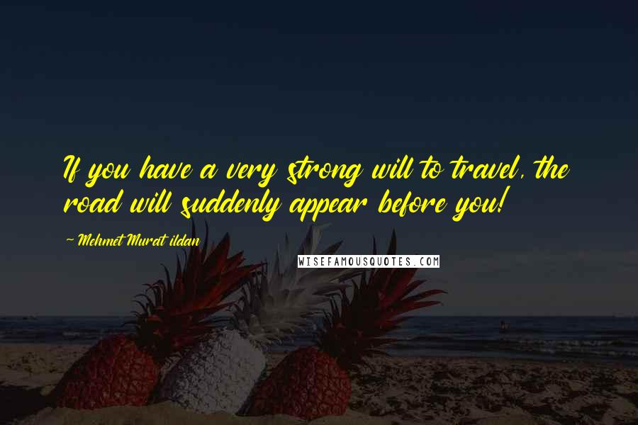 Mehmet Murat Ildan Quotes: If you have a very strong will to travel, the road will suddenly appear before you!