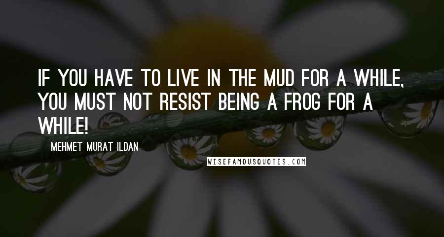 Mehmet Murat Ildan Quotes: If you have to live in the mud for a while, you must not resist being a frog for a while!